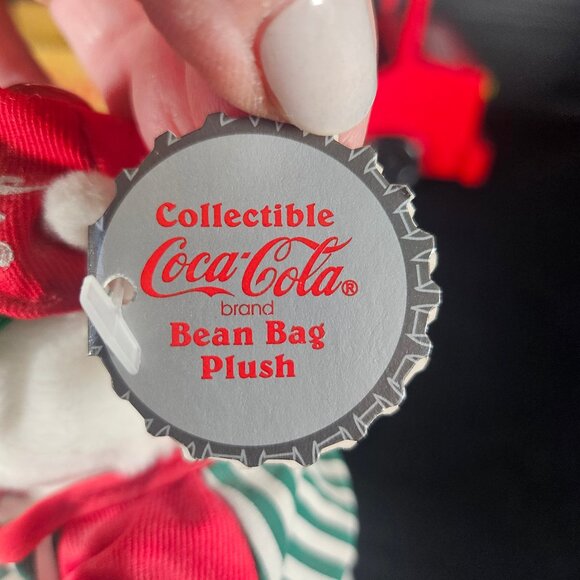 Vintage Red Wooden Coca Cola Truck With 2 White Coca Cola Bean Bag Plush Bears - Picture 8 of 11